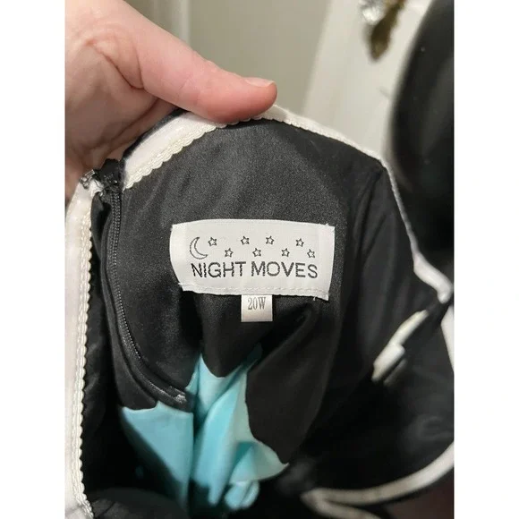 Strapless Black Teal Beaded Formal Pageant Prom Homecoming Dress Size 20 - Picture 4 of 5